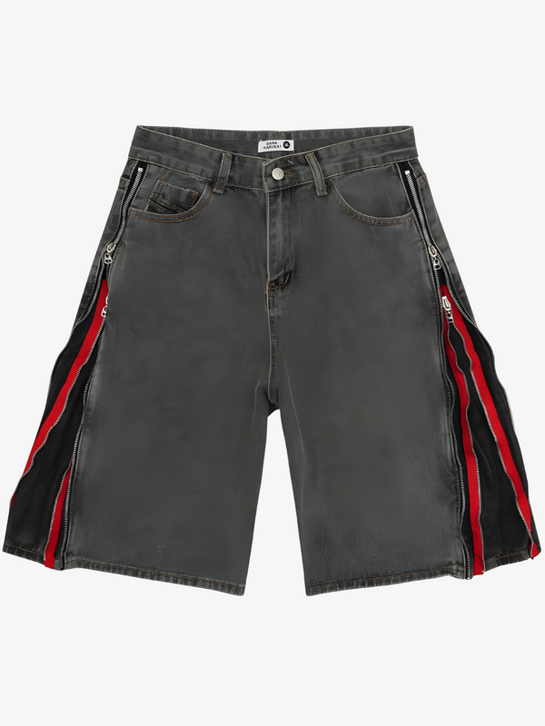 UC Retro Double Zipper Jean Shorts