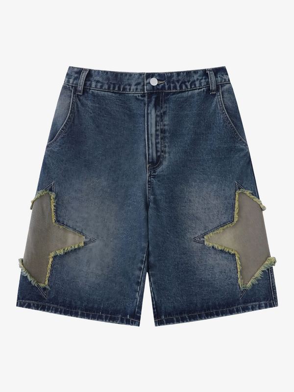 UC Star Embroidered Jean Shorts